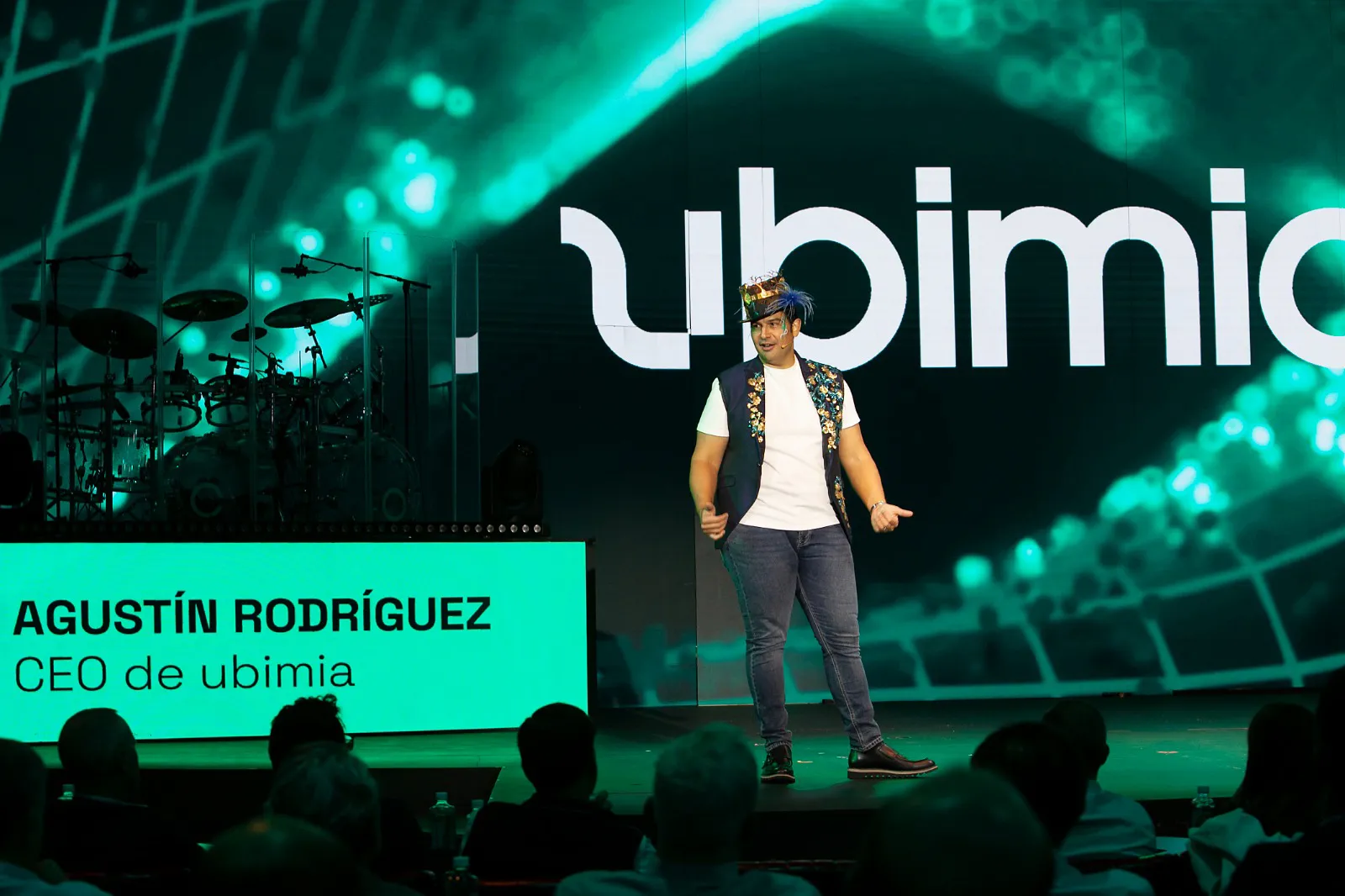 Agustín Rodríguez (CEO) en el evento de lanzamiento de ubimia en WAH Madrid.